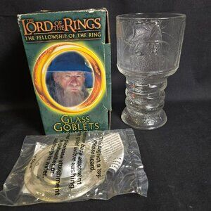 Lord Of The Rings Fellowship Glass Goblet Gandalf Wizard 2001 Burger King W Box